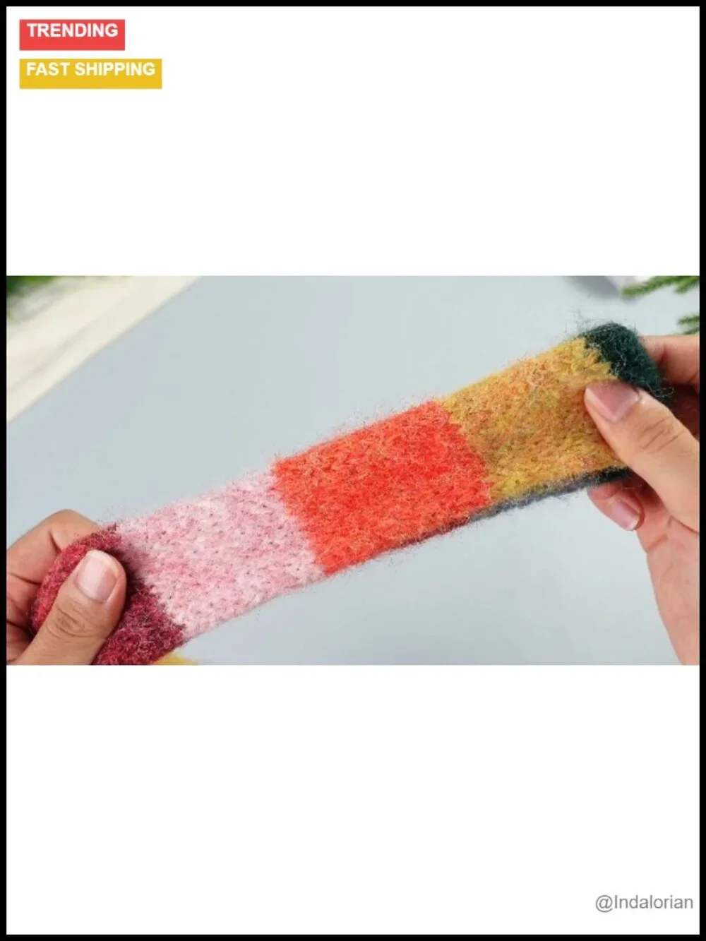 2 Pcs Y2k Striped Long Skinny Scarf Set Acrylic Knit Thin Scarves Winter